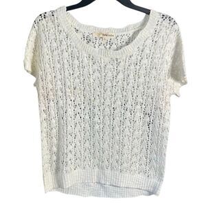 Rewind White Knit Women's Top Size Large